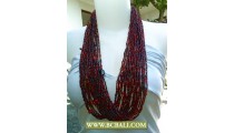 Red and Black Beaded mix Stone Fashion Necklace